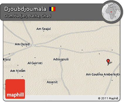 Shaded Relief 3D Map of Djoubdjoumala