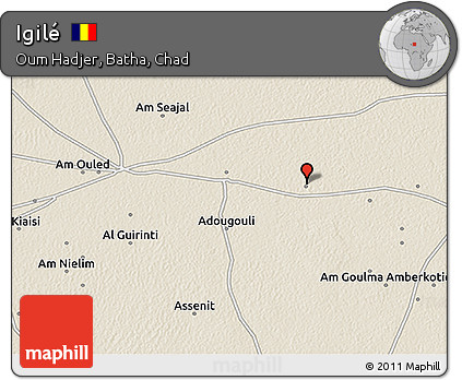 Shaded Relief 3D Map of Igilé