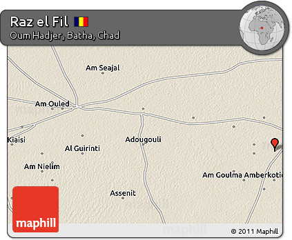 Shaded Relief 3D Map of Raz El Fil