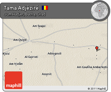 Shaded Relief 3D Map of Tama Adjéziré
