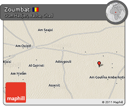 Shaded Relief 3D Map of Zoumbat