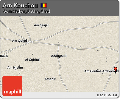 Shaded Relief 3D Map of Am Kouchou