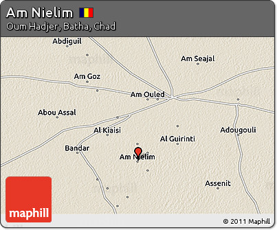 Shaded Relief 3D Map of Am Nielim