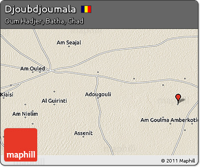 Shaded Relief 3D Map of Djoubdjoumala