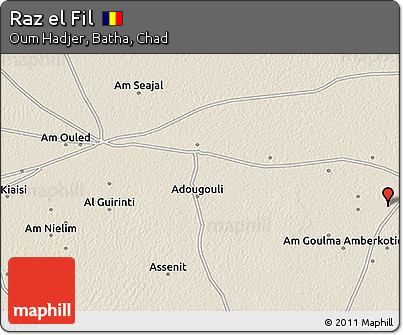 Shaded Relief 3D Map of Raz El Fil