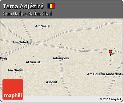Shaded Relief 3D Map of Tama Adjéziré