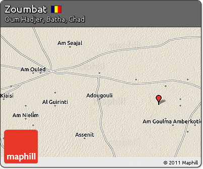Shaded Relief 3D Map of Zoumbat