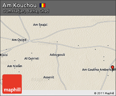 Shaded Relief 3D Map of Am Kouchou