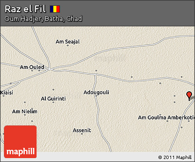 Shaded Relief 3D Map of Raz El Fil