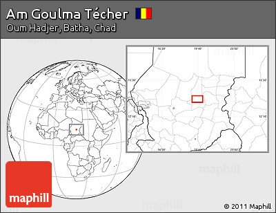 Blank Location Map of Am Goulma Técher