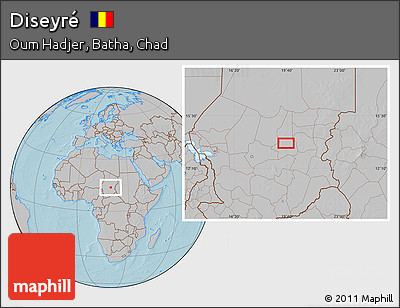 Gray Location Map of Diseyré, hill shading