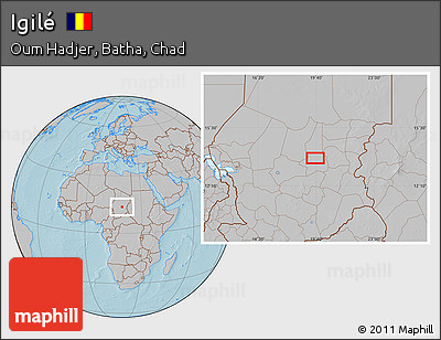 Gray Location Map of Igilé, hill shading