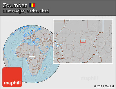 Gray Location Map of Zoumbat, hill shading