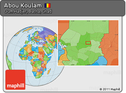 Political Location Map of Abou Koulam