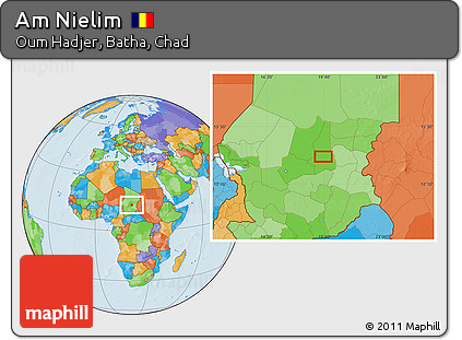 Political Location Map of Am Nielim