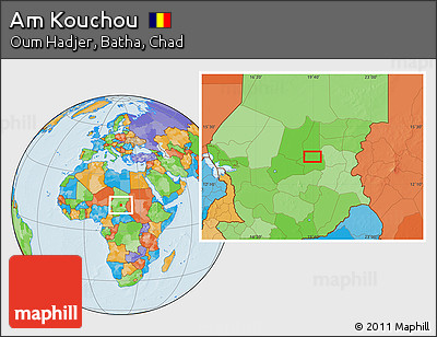 Political Location Map of Am Kouchou