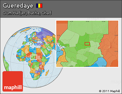 Political Location Map of Gueredaye