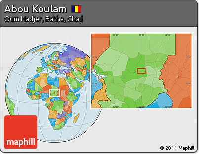Political Location Map of Abou Koulam