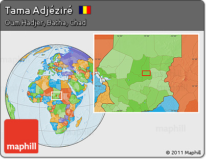 Political Location Map of Tama Adjéziré