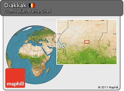 Satellite Location Map of Diakkak