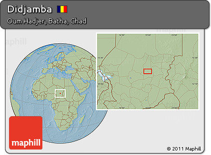 Savanna Style Location Map of Didjamba, hill shading