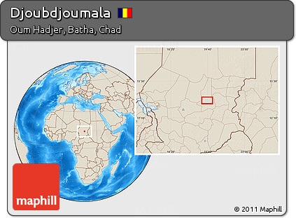 Shaded Relief Location Map of Djoubdjoumala