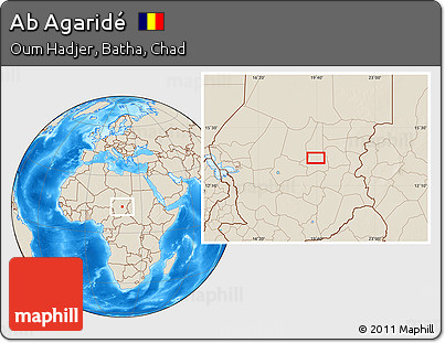 Shaded Relief Location Map of Ab Agaridé