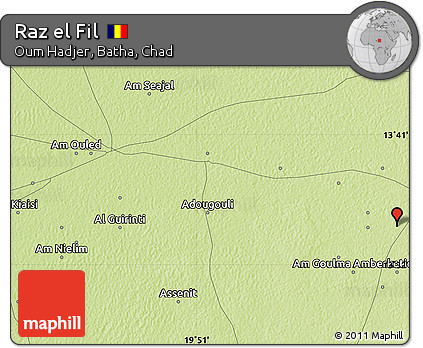 Physical Map of Raz El Fil