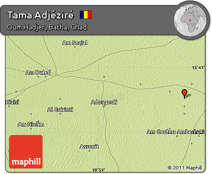 Physical Map of Tama Adjéziré