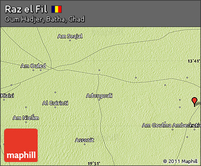 Physical Map of Raz El Fil