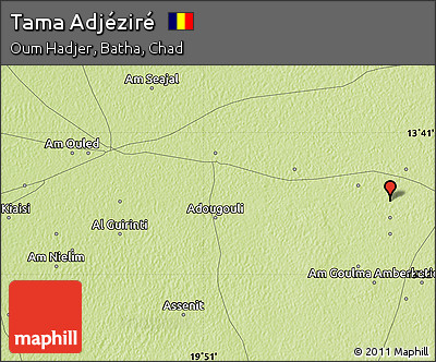 Physical Map of Tama Adjéziré