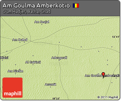 Physical Map of Am Goulma Amberkotio