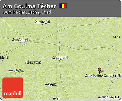 Physical Map of Am Goulma Técher