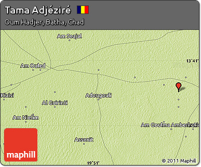 Physical Map of Tama Adjéziré