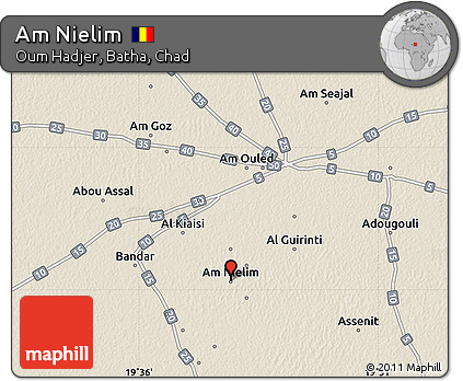 Shaded Relief Map of Am Nielim