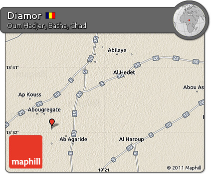 Shaded Relief Map of Diamor