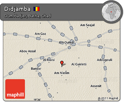 Shaded Relief Map of Didjamba
