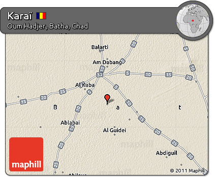 Shaded Relief Map of Karaï