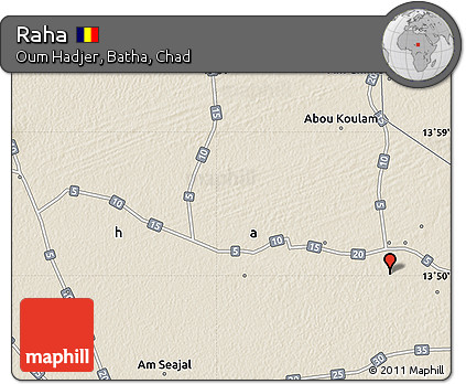 Shaded Relief Map of Raha