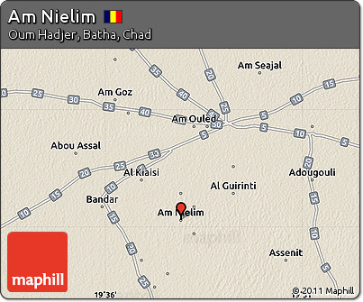 Shaded Relief Map of Am Nielim