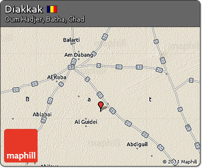 Shaded Relief Map of Diakkak