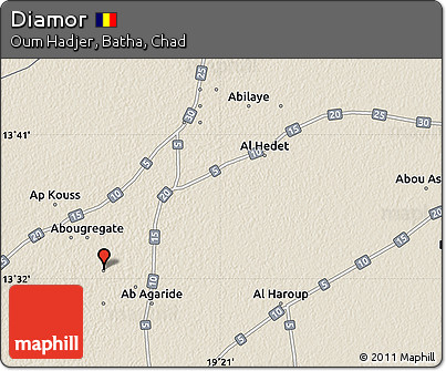 Shaded Relief Map of Diamor