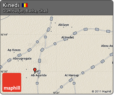 Shaded Relief Map of Kinedi