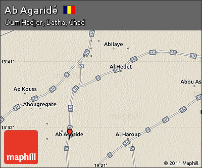 Shaded Relief Map of Ab Agaridé