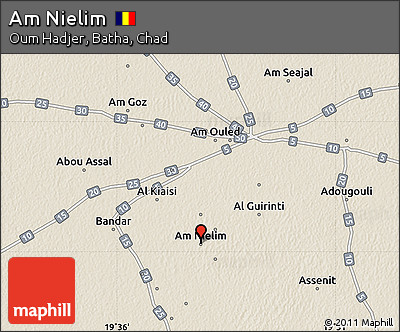 Shaded Relief Map of Am Nielim