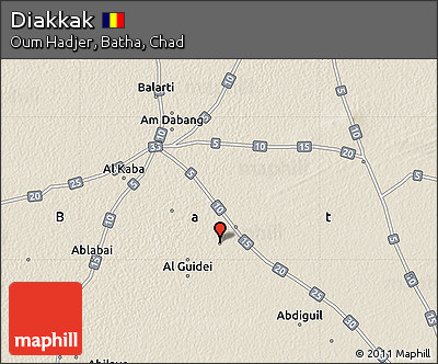 Shaded Relief Map of Diakkak