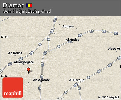 Shaded Relief Map of Diamor