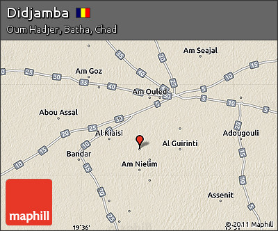 Shaded Relief Map of Didjamba