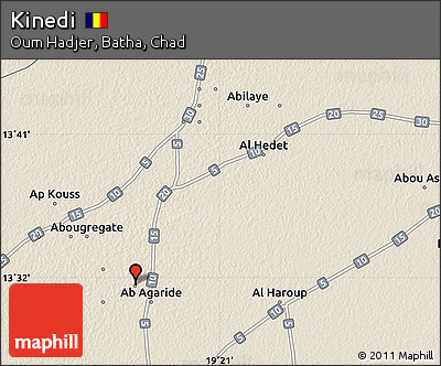 Shaded Relief Map of Kinedi