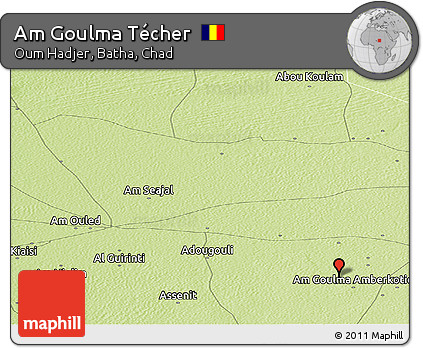 Physical Panoramic Map of Am Goulma Técher